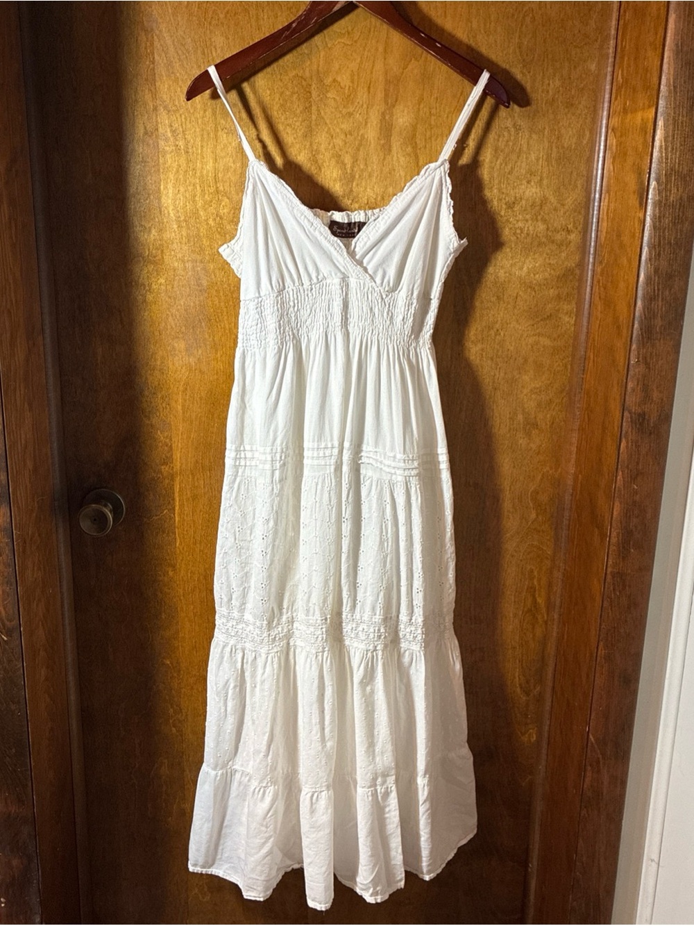 Speed Central Sundress Sz Small White Eyelet Summer Boho Nap Dress Angel Hippie